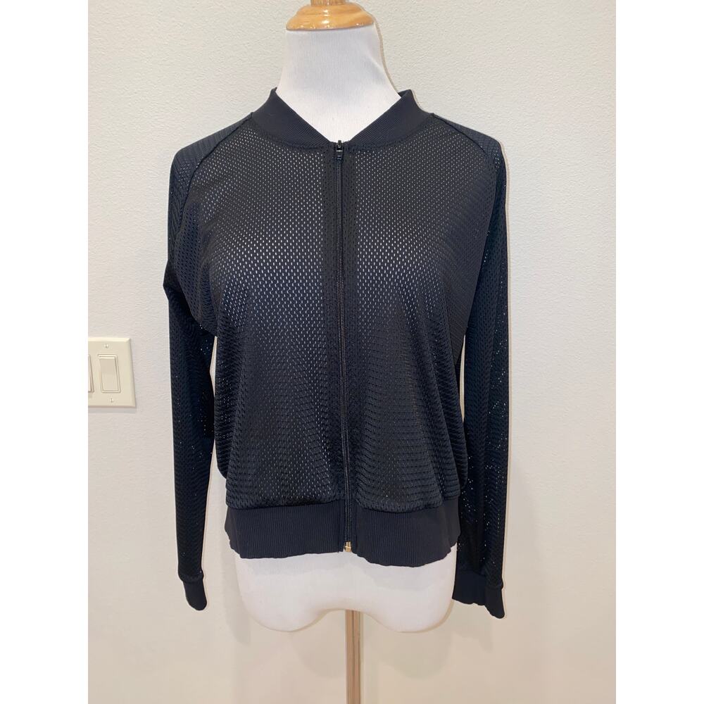 Jala Jacket Yoga Athletic Laser Cut Mesh  Black Size Medium